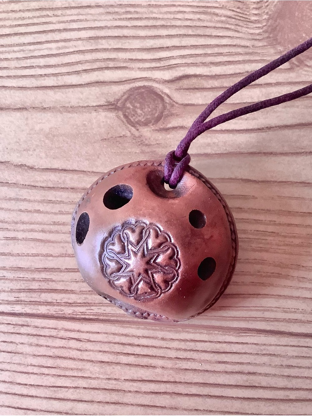 Hand Carved Clay Pendant Ocarina - Picture 2 of 4